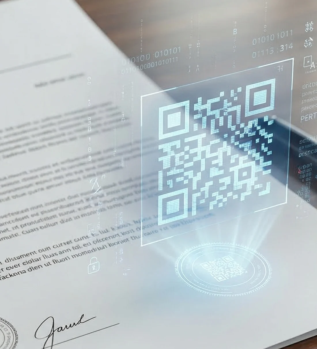 QR kod na ovjerenom prijevodu koji vodi do digitalne potvrde sudskog tumača